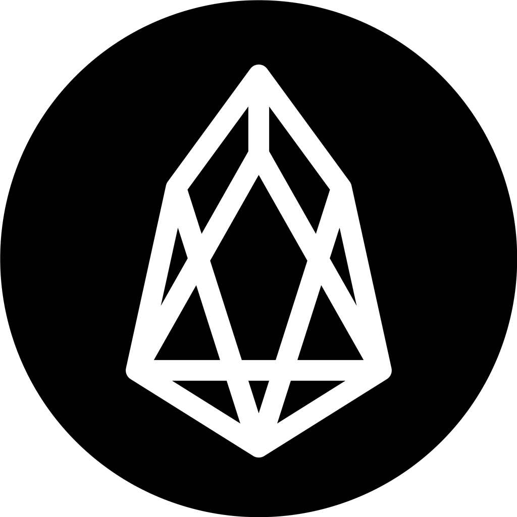 EOS coin logotype, transparent .png, medium, large