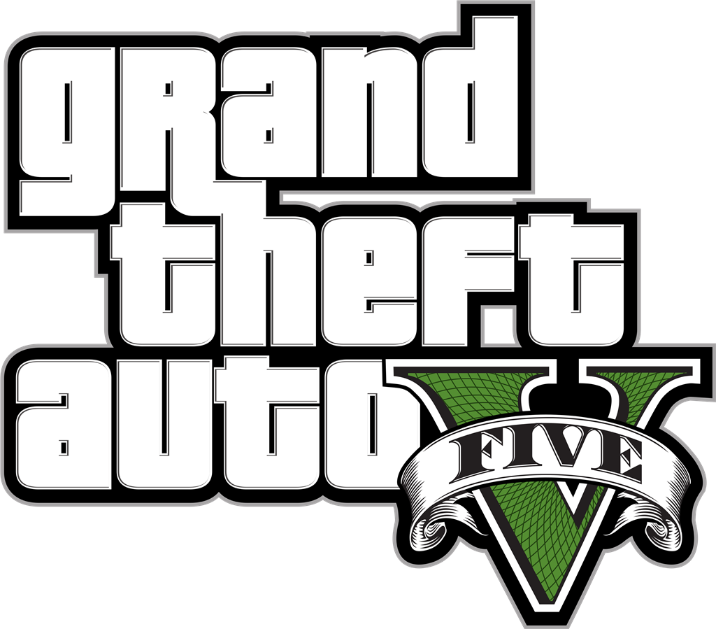 Grand Theft Auto V logotype, transparent .png, medium, large