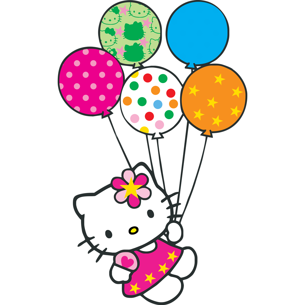 Hello Kitty globitos logotype, transparent .png, medium, large