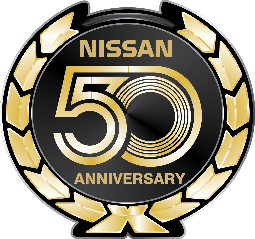 Nissan 50 Anniversary logotype, transparent .png, medium, large