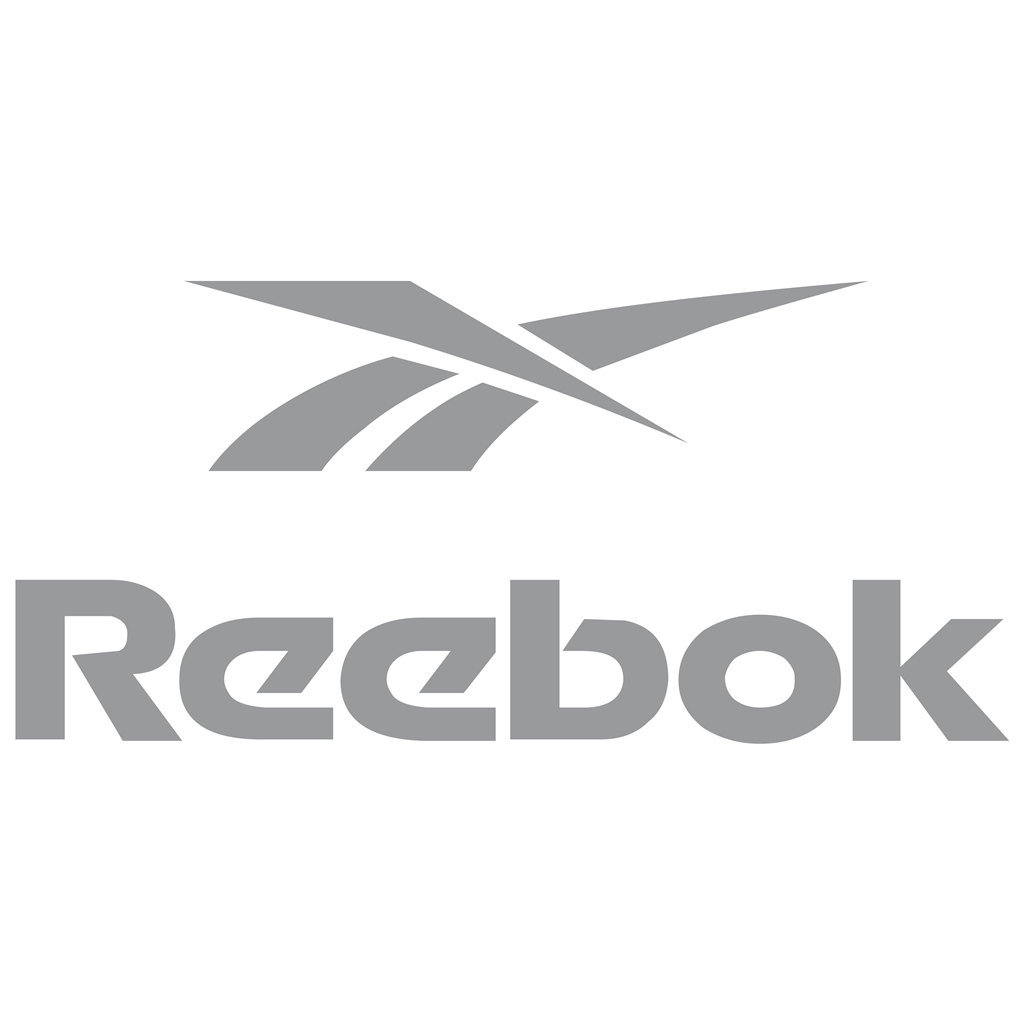 Reebok grey logotype, transparent .png, medium, large