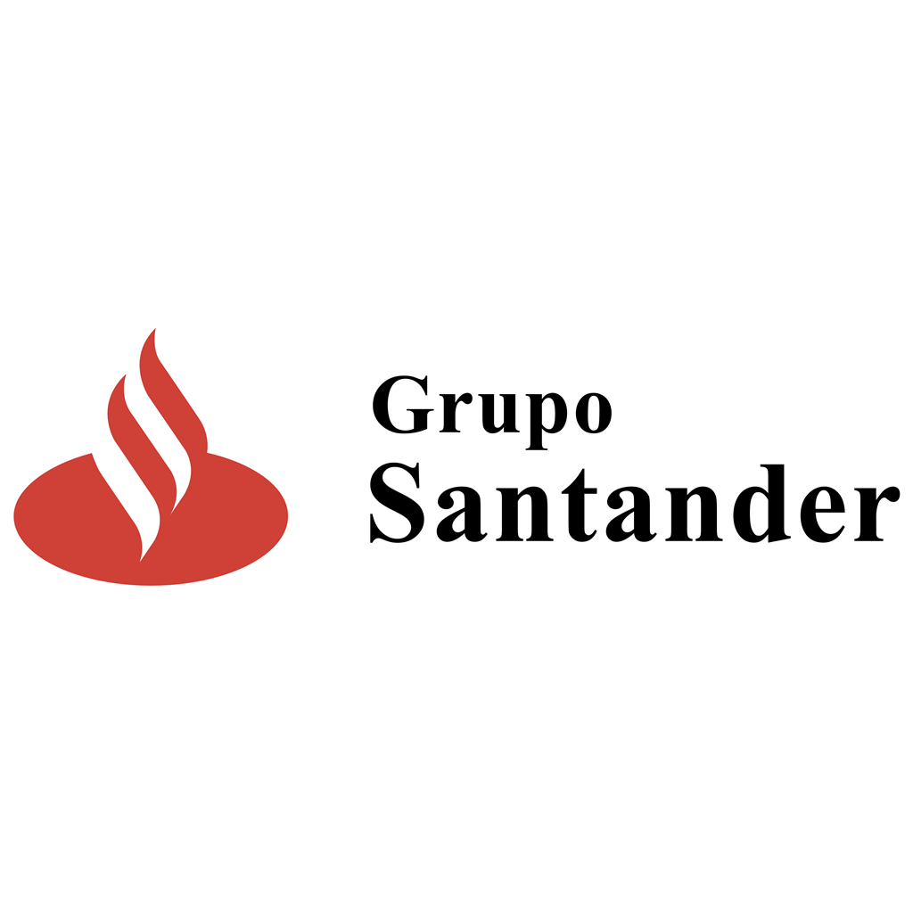 Santander Grupo logotype, transparent .png, medium, large