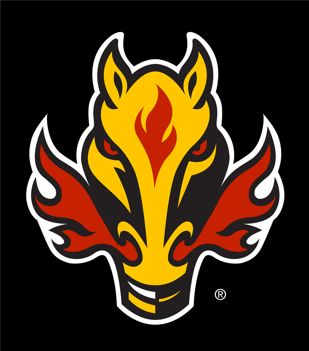 Calgary Flames logotype, transparent .png, medium, large