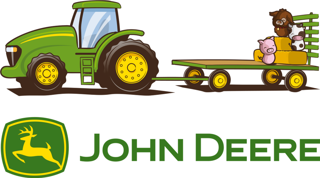 John Deere logotype, transparent .png, medium, large