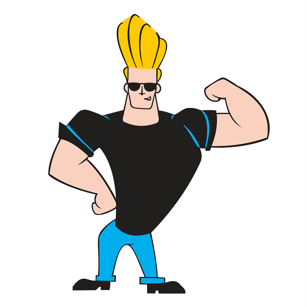 Johnny Bravo logotype, transparent .png, medium, large